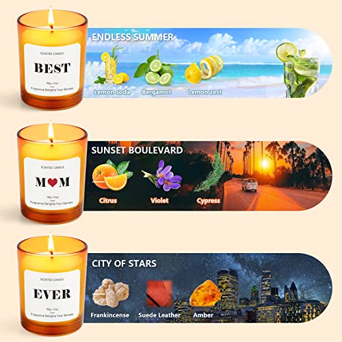 Candles Set, Mothers Day Gifts, Scented Candles For Home, Candles For Home Scented, Scented Candles Gift Set 3 Pack, Best Mom Ever, 3×3.5 Oz #TOP2