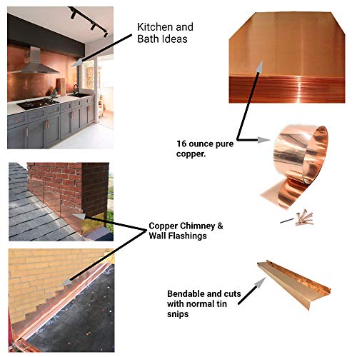 EAGLE 1: 26 Gauge General Use or Roofing Flashing Rolls - DIY or Contractors (Copper, 16 in x 10 FT)