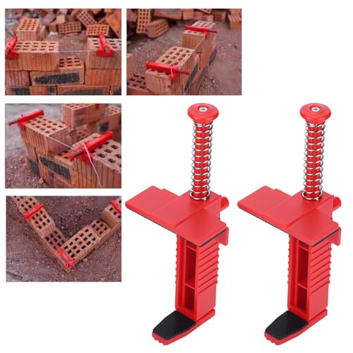 Herramienta para nivelar y medir hilo de albañil 2 piezas color rojo miniatura 7