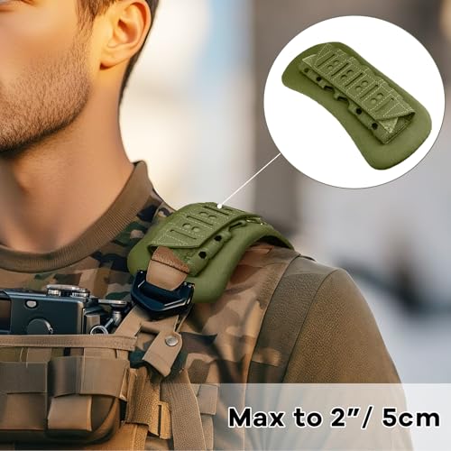 Ullnosoo Shoulder Strap Pad for Vest Carrier, 2 Pack Tactical Plate Shoulder Strap Pads Cushion for Backpack Vest Gear Accessories Sling Bags Army Green - Thumbnail 3