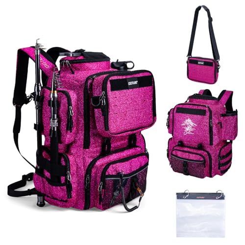 Goture Fishing Backpack, 58L Tackle Backpack with Detachable Crossbody Bag