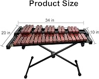 Vista 6 de TNZMART Juego de xilófono de 32 teclas con soporte ajustable de madera Glockenspiel Percusión Instrumento educativo