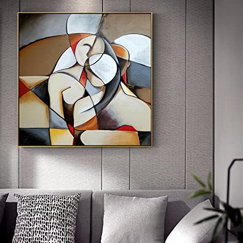Toile Picasso célèbre peinture abstraite avec cadre noir haut de gamme pour intérieur chic