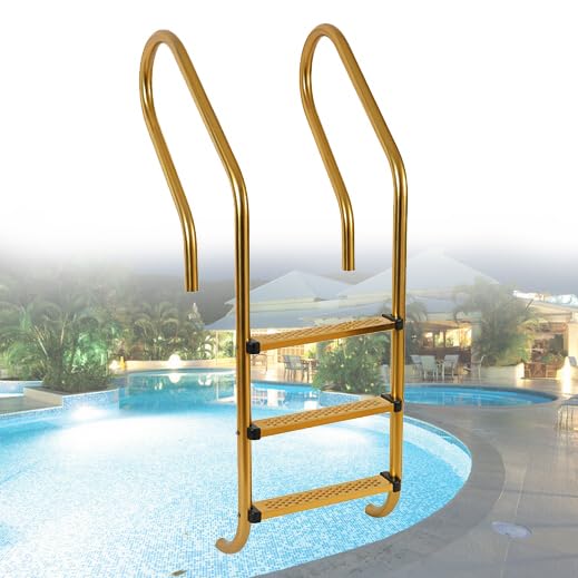 Escalera para piscina de acero inoxidable 3 escalones miniatura 1