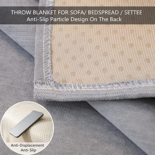 Housse de protection multifonctionnelle imperméable 90x210 cm en chenille grise de canapé