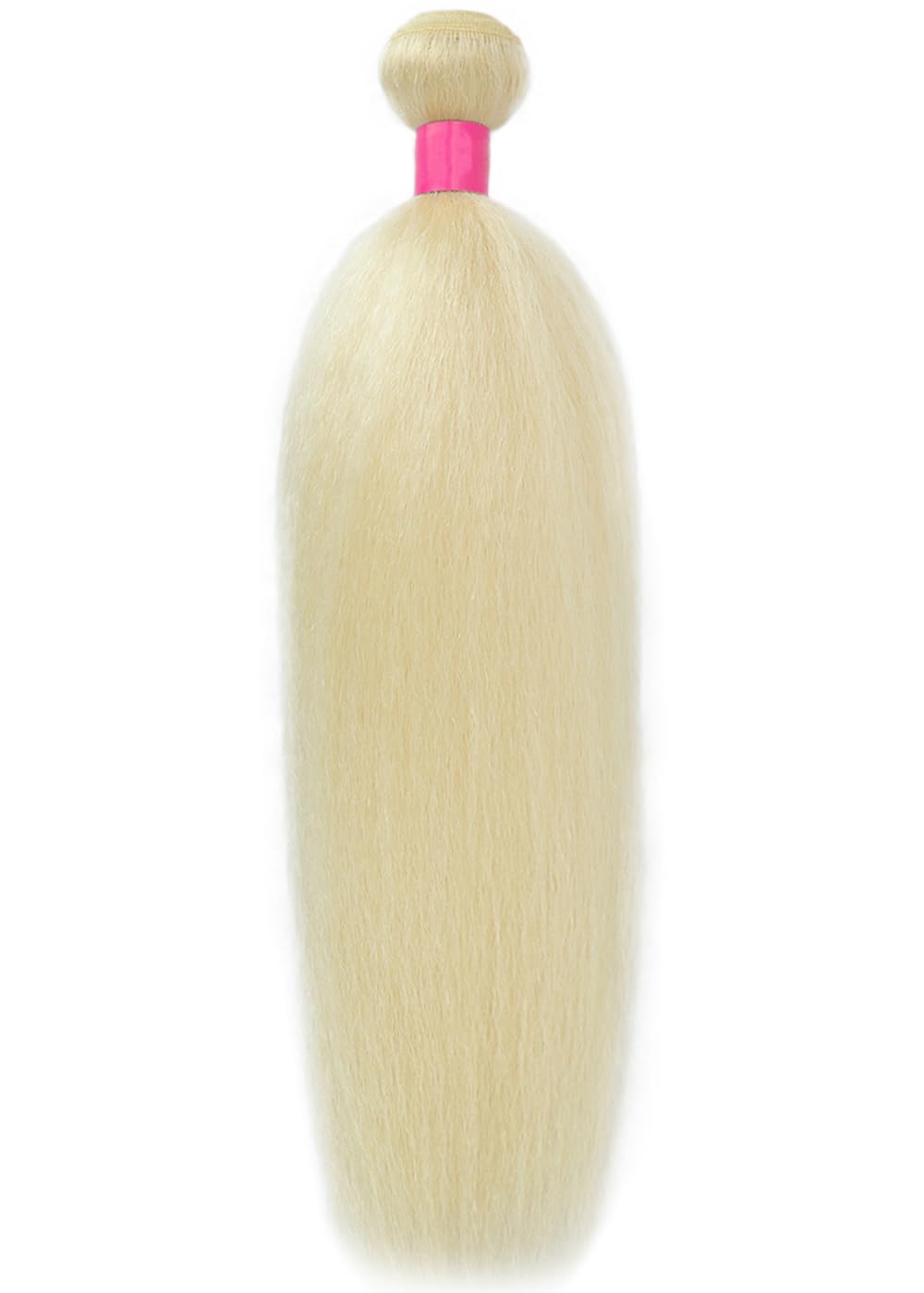 613 Bundles Human Hair Kinkystraight Yaki Straight Human Hair Bundles Blonde Kinky Straight Bundles 100% Unprocessed Brazilian Virgin for Black Women Extension 12 Inch