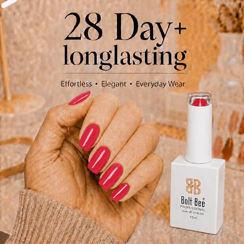 Image of Bolt Bee Orange Red Color Gel Nail Polish Soak Off UV Gel 15ML DIY at Home Manicure Salon Nail Art
