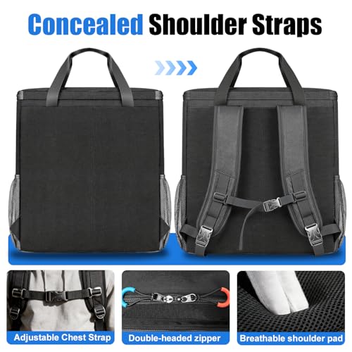 Funda para torre de escritorio con protección acolchada y múltiples bolsillos, mochila para gaming que transporta CPU, teclado, mouse, cables y accesorios miniatura 6