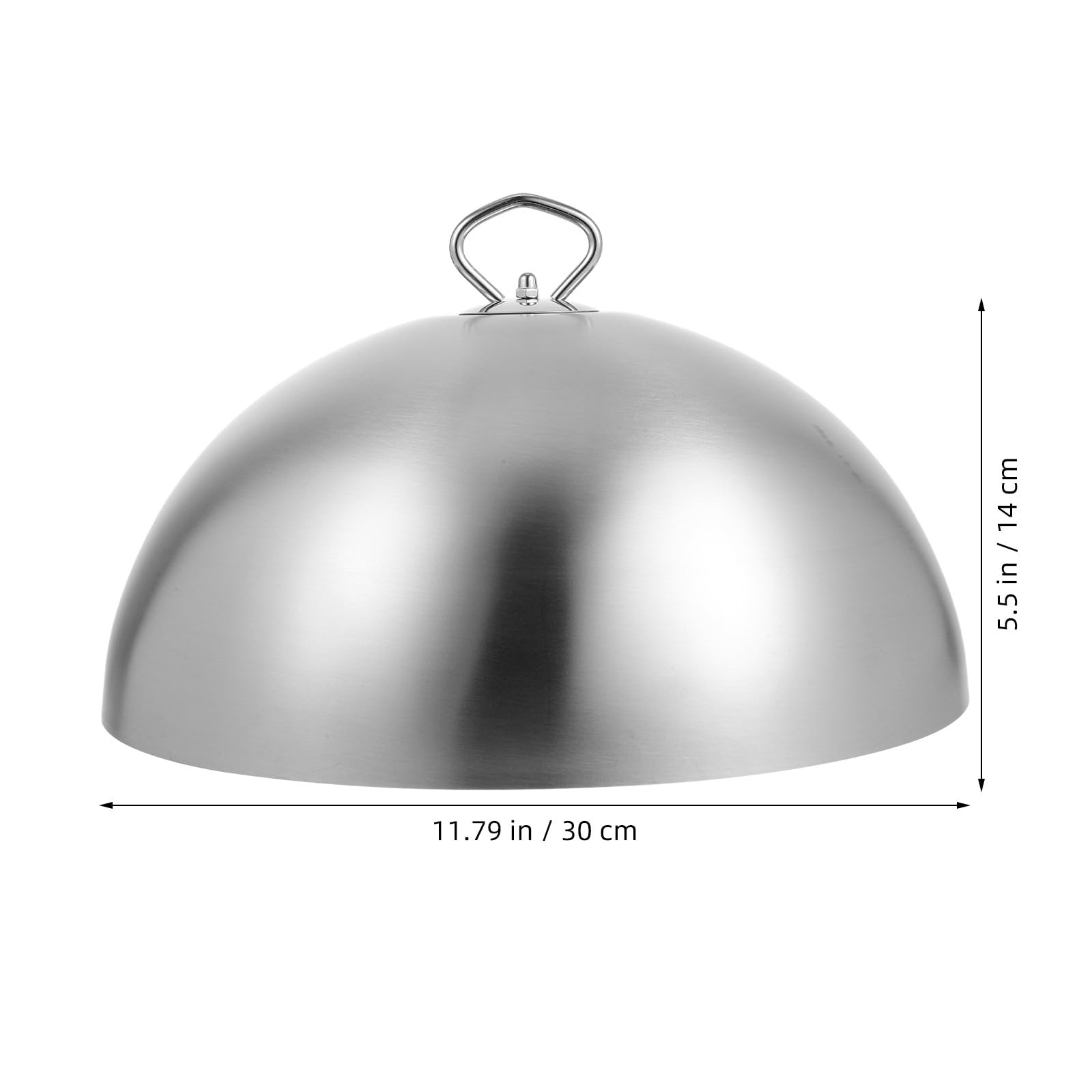 PLAFOPE Lebensmitteldeckel aus Edelstahl mit Griff Runde Schutzhaube für Steak und Küche Silberfarbene Schutzhülle zum Sicheren Abdecken und Frischhalten von Speisen