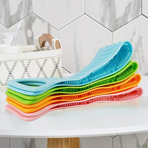 Toalla Exfoliante 1PC Long Bath Scrubber Toalla de baño Back Wash Strap Wash Scrubber Exfoliating Silicone Scrub Masaje de Cuerpo Completo Cepillo de baño Guantes exfoliantes (Color : C) (A)
