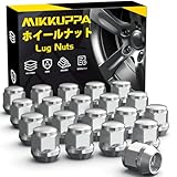 MIKKUPPA ホイールナット M12×P1.25 ニッサン・スバル・スズキに適用 テーパ一座 ナット シルバー 19HEX 長さ25 mm 20個セット ラグナット