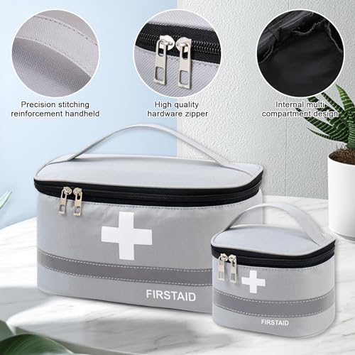 Colexy 2stk Medikamententasche - Tragbare Reiseapotheke mit Großer Kapazität und Wasserdichte Notfalltasche für Reisen, Home und Büro