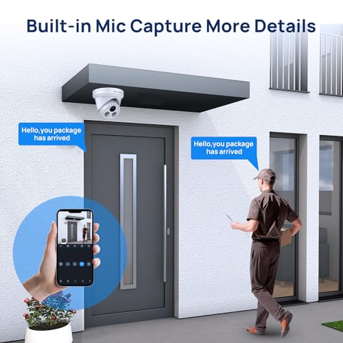 Caméra IP PoE 4 MP extérieure dôme fixe objectif 2.8mm vision nocturne 30m microphone