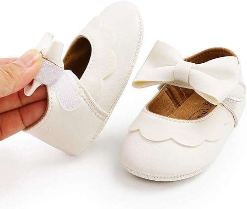 Miniatura 7 de Zapatos planos Mary Jane para bebés y niñas con lazo y flores, vestido de princesa, para boda, zapatos de ballet antideslizantes para niños pequeños