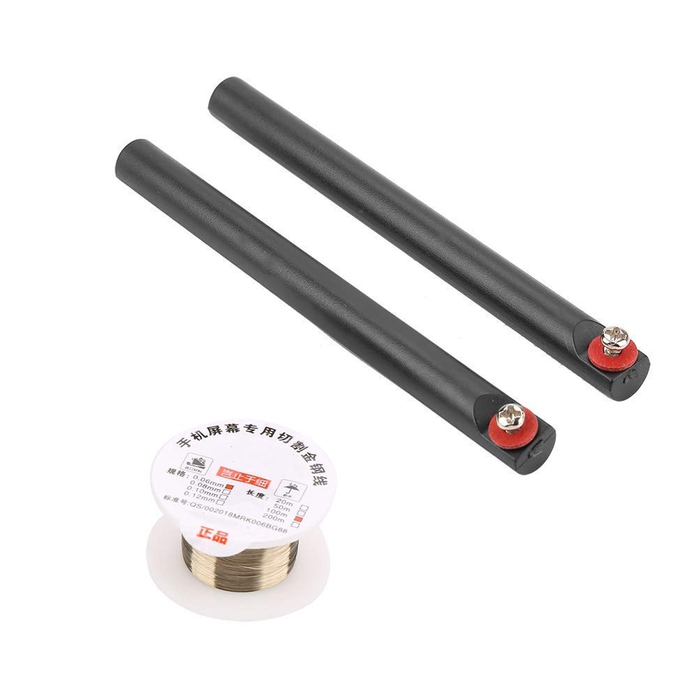 100M Molybdändrahtschneidelinie, Drahtschneiden mit Griff LCD Bildschirm Separator für Alle Arten Von Handy Bildschirmen Schneidedraht(0.06MM*100m+ handle set)