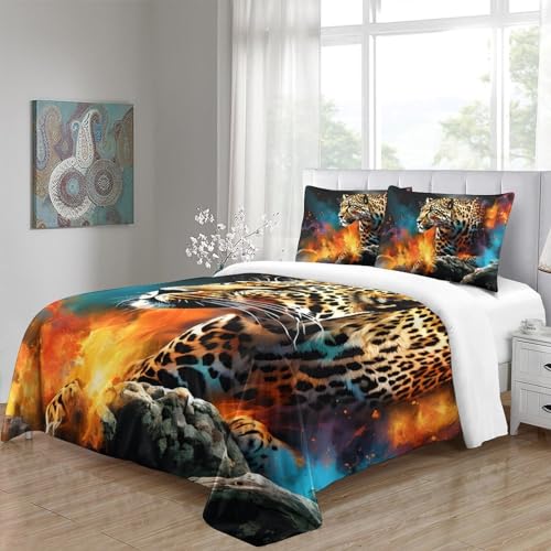 Housse de couette léopard en feu 3D pour transformer la chambre des ados - 5