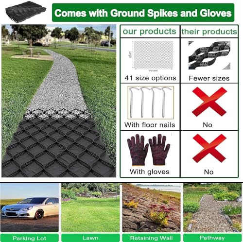 Grille de gravier extensible stabilisateur de sol extérieur 5cm - 4