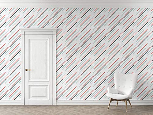 Image of DWELLSINDIA Diagonal Stripes Self Adhesive Wallpaper Waterproof, Scratch Resistant, Laminated 41cm x 244cm
