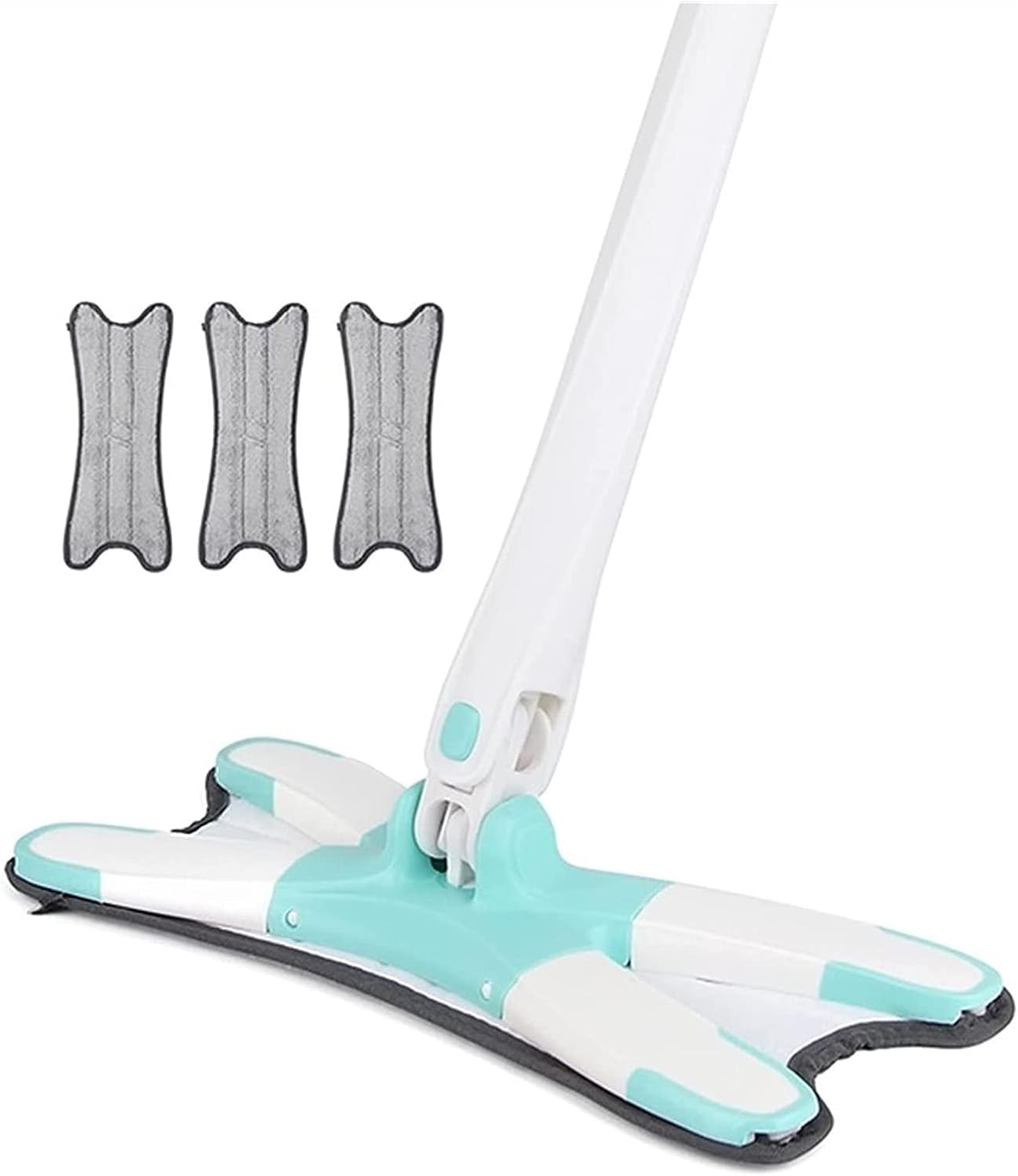 ウェット＆ドライモップ X型 ハンズフリーウォッシュフラットモップ マイクロファイバーモップクロス3枚付き 360度回転ホームクリー