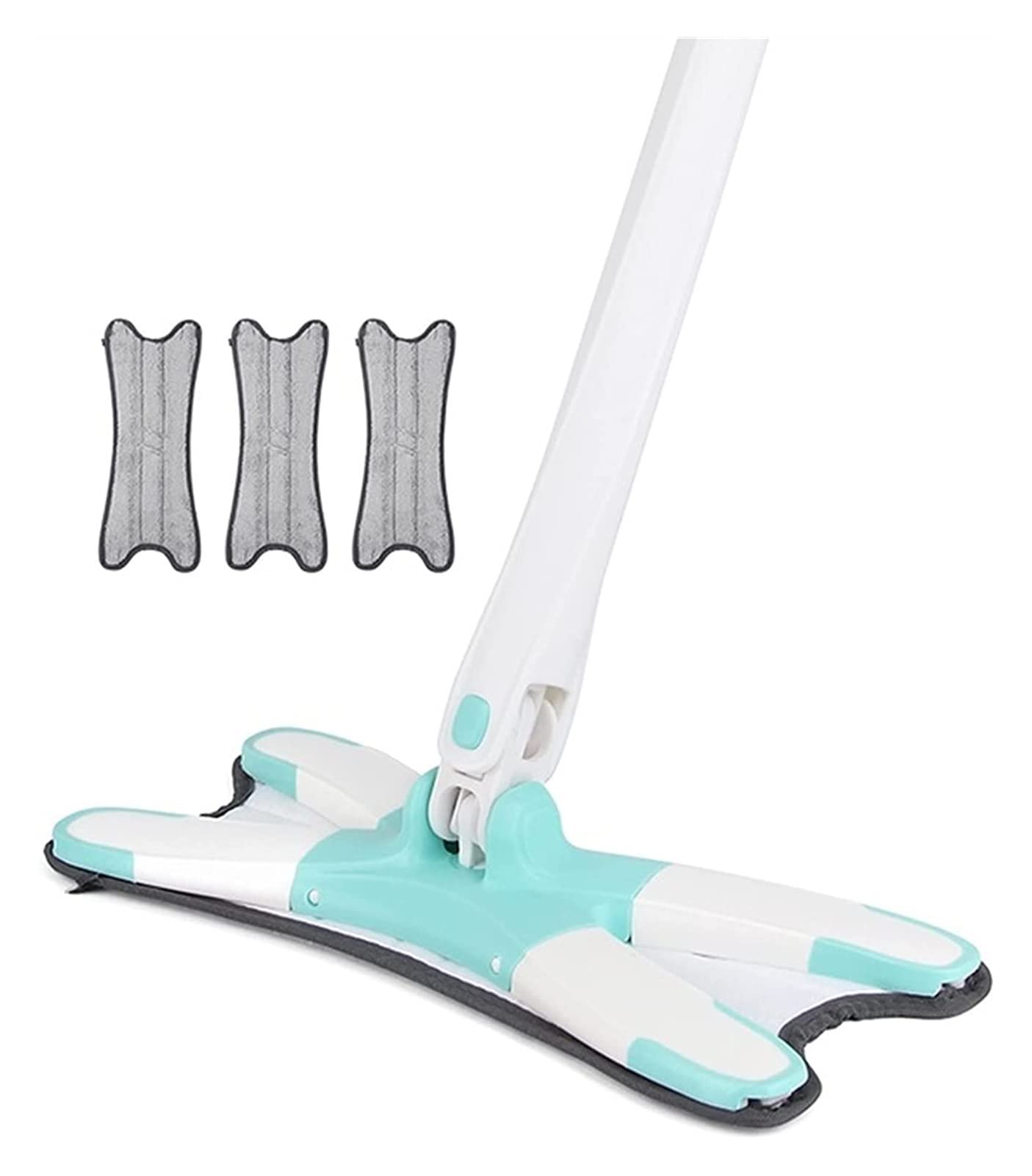 Fregona giratoria, Trapeador húmedo y seco Tipo X, trapeador Plano de Lavado Manos Libres con 3 paños Microfibra, Herramienta Limpieza doméstica giratoria 360 Grados for Reutilizable Lazy Mop
