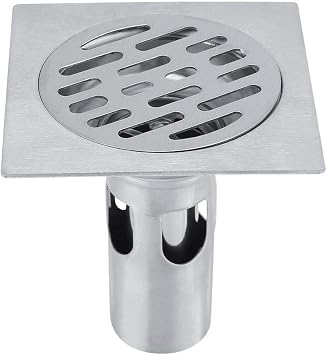 Floor Drain Filter Drain Cover Shower Waste Filter Toilet, Bathroom, Kitchen, Bathroom, Lavatory, Drain Lid Drain Stainless Steel Square Bath Drain
