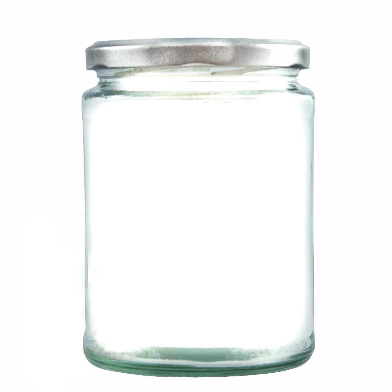 500ml Glass Food Jar with airtight Lid - A Deluxe Jam Jar for Marmalade, Honey and Home Preserves (Silver Lid, Pack of 12)