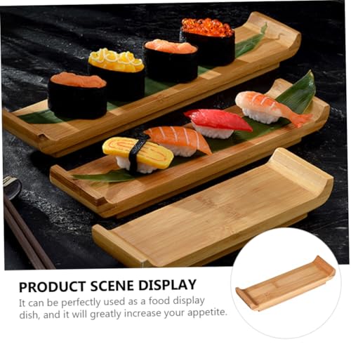 Plato pequeño para sushi y sashimi de madera sintética miniatura 7