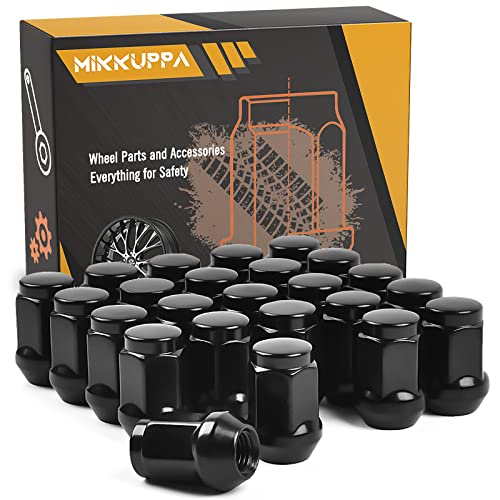MIKKUPPA 24pcs M12x1.5 Lug Nuts - Replacement for 1984-2013 Toyota 4Runner, 1995-2013 Tacoma, 2000-2006 Tundra Aftermarket Wheel - Black Closed End Lug Nuts