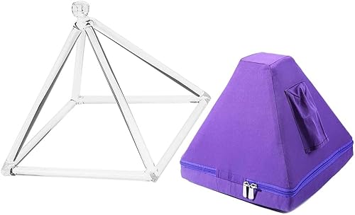 MWEIMA Pirámide cantante de cristal de cuarzo chakra, instrumento musical curativo, para oración de meditación curativa de sonido, con bolsa de