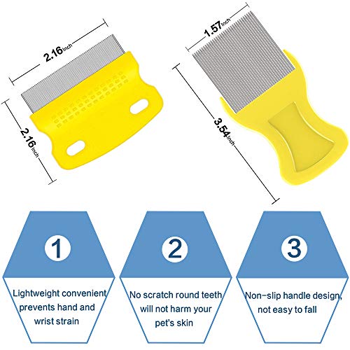Aoche Lice Comb Dog Comb Cat Comb - 3 Pack Flea Comb Tear Stain Remover for Dogs Fine Tooth Pet Comb to Remove Fleas… - Image 4