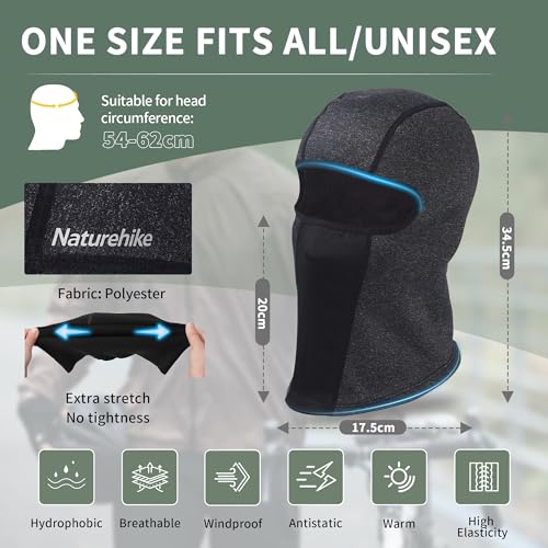 Naturehike Bonés de ciclismo masculinos preto-cinza, Preto, cinza, Tamanho �nica