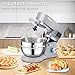 VEVOR Stand Mixer, 660W Electric Dough Mixer with 6 Speeds LCD Screen Timing, Tilt-Head Food Mixer with 5.8 Qt Stainless Steel Bowl, Dough Hook, Flat Beater, Whisk, Scraper, Splash-Proof Cover - Gray