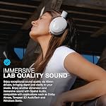 JLab JBuds Lux ANC, Over Ear Headphones, Active Noise Cancelling, Bluetooth, Cloud White