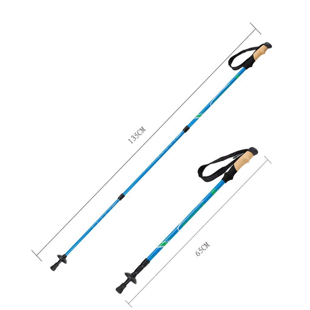 Kije trekkingowe Nordic Walking System antywstrząsowy Ultralekkie teleskopowe kije trekkingowe do wędrówek, biwakowania, wspinaczki górskiej, wędrówek, trekkingu (kolor: czarny