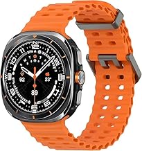 GETSABLE No Gap Soft Silicone Sport Waterproof Breathable Adjustable Strap for Women Men Compatible With Samsung Galaxy Watch Ultra 47mm Strap (2024) - Orange