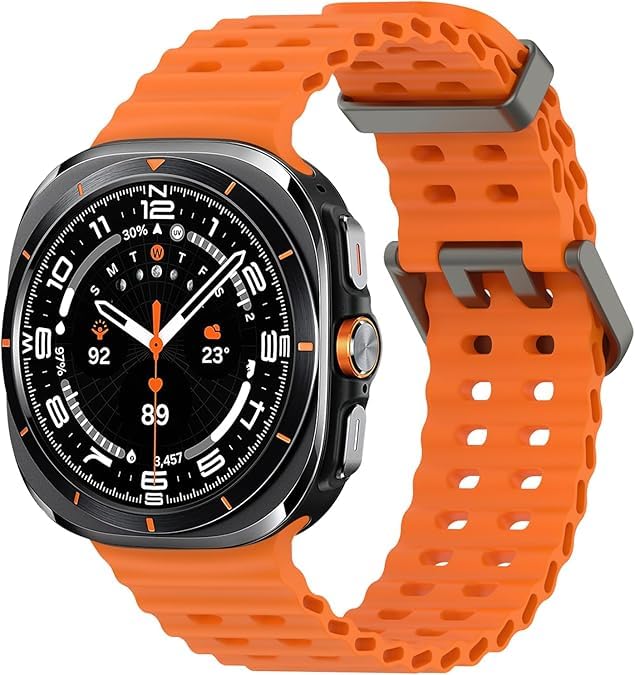GETSABLE No Gap Soft Silicone Sport Waterproof Breathable Adjustable Strap for Women Men Compatible With Galaxy Watch Ultra 47mm Strap Wristband (2024) - Orange [WATCH NOT INCLUDED] (B0DC5GH5JJ) Amazon Price History, Amazon Price Tracker