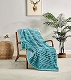 Miracle Home. Manta Polar Reversible de Microfibra Circón Franela Aterciopelada y Sherpa 280GSM-180GSM, 130 X 160. Verde