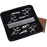 Dog Grooming Scissors Kit Pet bow tie Included, Stainless Steel Trimming Shears with Pet Grooming Comb for Long Short Hair, Dogs Face, Nose, Ears and Full Body for Dogs, Cats and More Pets