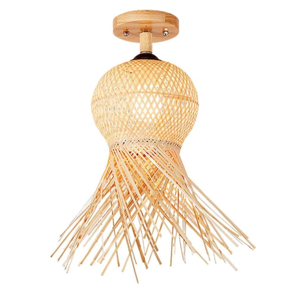 Plafonnier bambou tissé main pour une ambiance zen et chaleureuse dans la chambre