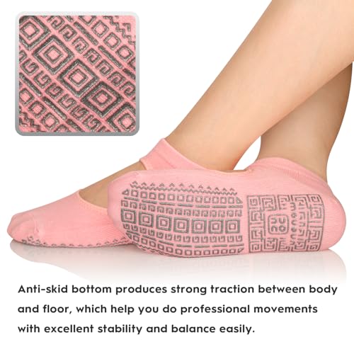 Image of unenow Non Slip Grip Yoga Socks for Women with Cushion for Pilates, Barre, Home