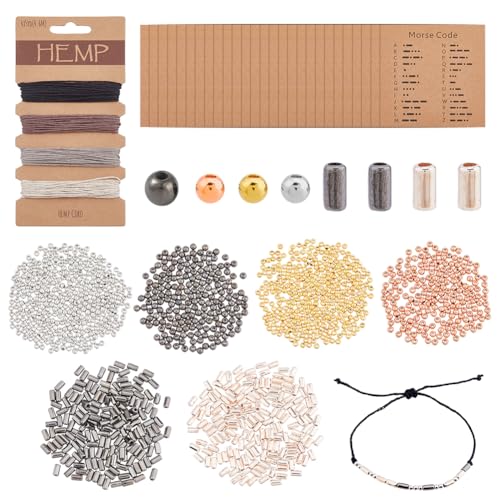 Kit perles en plastique code morse DICOSMETIC pour bracelet tressé et loisirs créatifs DIY