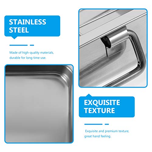 Stainless Steel Roasting Pan:rectangular Small Roasting Pan With Rack Deep Roaster Pan Tray Baking Pan With Rack Set Lasagna Pan Baking Tray Quarter Sheet With Handles For Roasting #TOP6