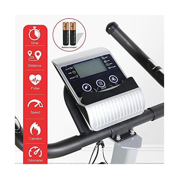 Exercise Bike 13Lbs Flywheel Cycling Exercise Stationary Bikes for users up to 175cm Cardio Indoor Workout Machine Bike Belt Drive Resistance Levels with LCD Digital Monitor & Pulse for Home Gym Lose Weight