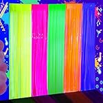 2 Pack Neon Glow Party Decor, 3.3 x 6.6 ft Fluorescent Tinsel Foil Fringe Curtains, Brighten Up Your Photo Booth Space Glow in The Dark Party Supplies (Macaron Yellow Fuchsia Green Orange Blue)