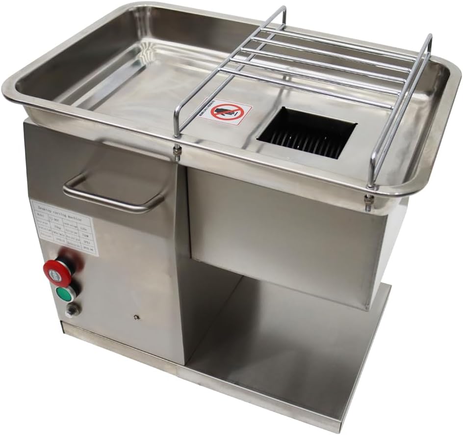 5mm Meat Cutting Machine Commercial Meat Slicer Stainless Steel 440lbs/h 650W Shredded Dicer Slicer Machine for Restaurant Kitchen(90T-B Series)