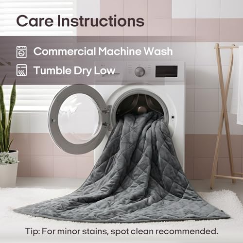 Image of ZonLi Royal Posh Velvet Weighted Blanket for Adults, Dual Sided Cozy Fluffy Heavy Blanket(48 inchx72 inch,12lbs,Grey), Bed Sofa Heavy Blankets, Soft Material with Premium Glass Beads, Easy Care