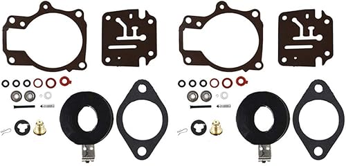 2 kits de reparación de reconstrucción de carbohidratos de carburador con flotador apto para Johnson Evinrude 396701 18, 20, 25, 28, 30, 35, 40, 45,
