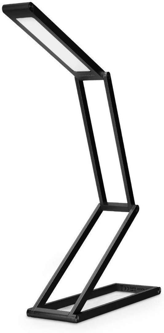 Lámpara de mesa LED recargable que evita la fatiga visual gracias a su soporte portátil negro