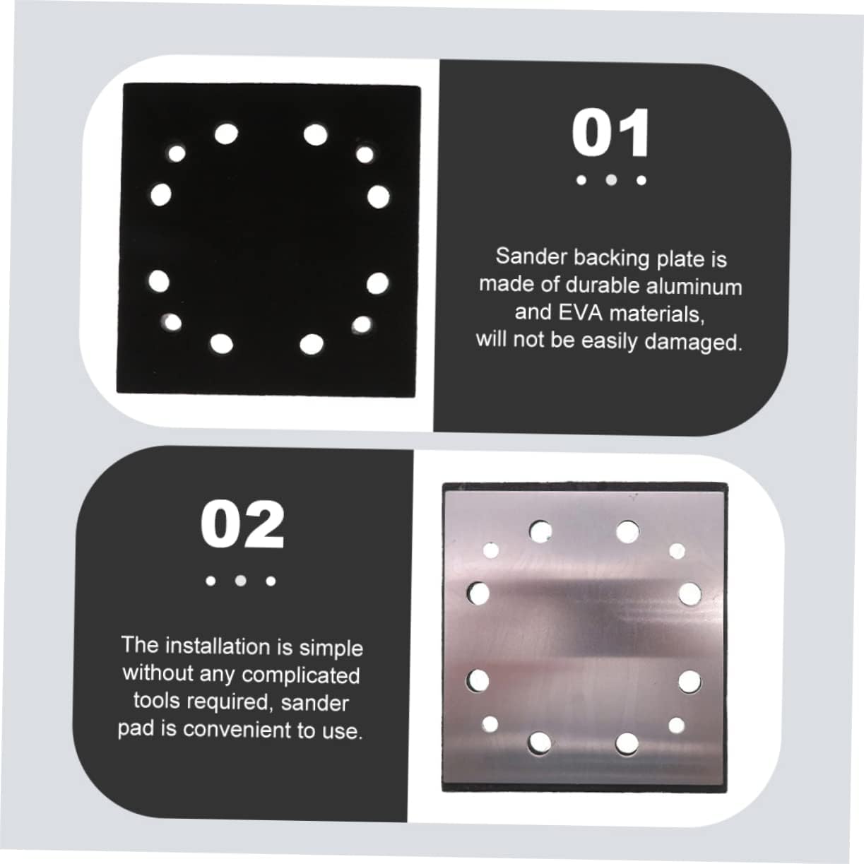 Tofficu 2pcs Sanding Disc Backing Plate Self-Adhesive Replacement Pad for Electric and Easy to Install Sander Accessories for Efficient Woodworking and Finishing