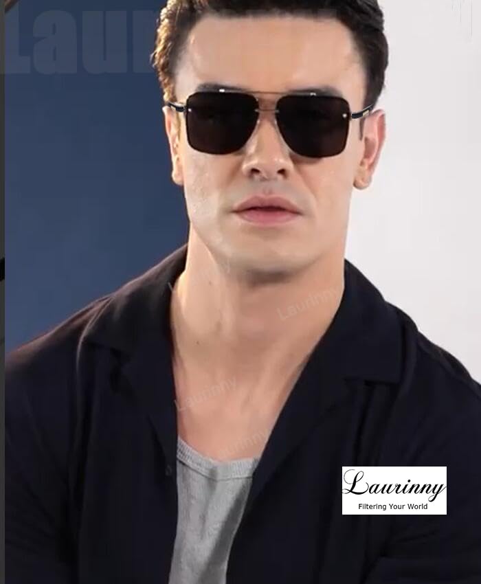 Image of Ultra Lightweight Polarized Square Aviator Sunglasses for Men Women Trendy Fashion Double Bridge Pilot Sun Glasses